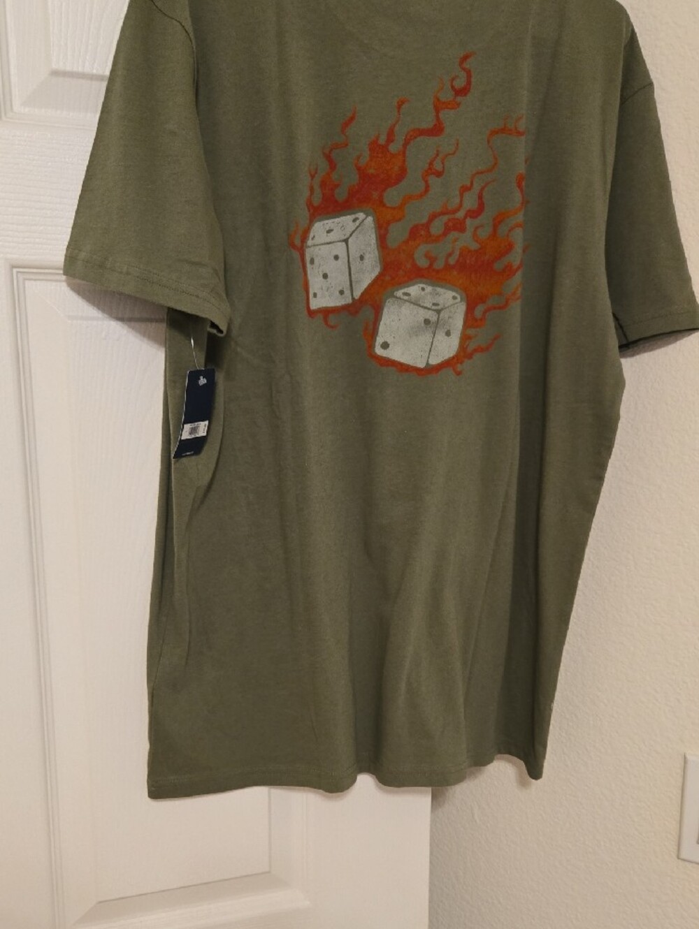 Lucky Brand Olive Green Graphic Tee Siz L Unisex Nwt - Picture 3 of 4